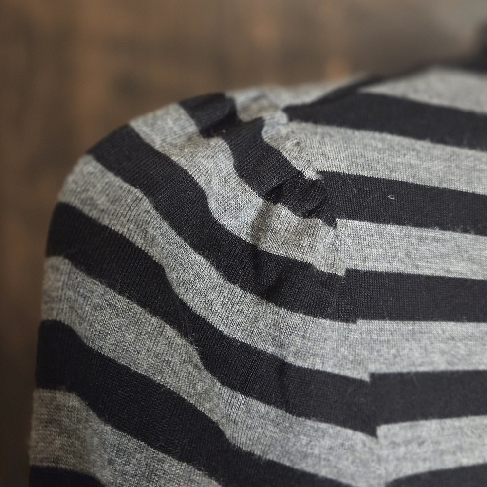 Juicy Couture Black and Gray Striped Long Sleeve Dress - Picture 4 of 7